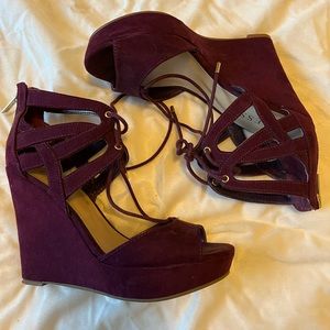 Purple Guess Wedge Heels